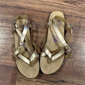 Rose gold blowfish sandals